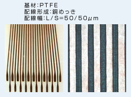 PTFE上への無電解銅めっきの密着性向上（ダイレクトめっき）　適用例：配線形成